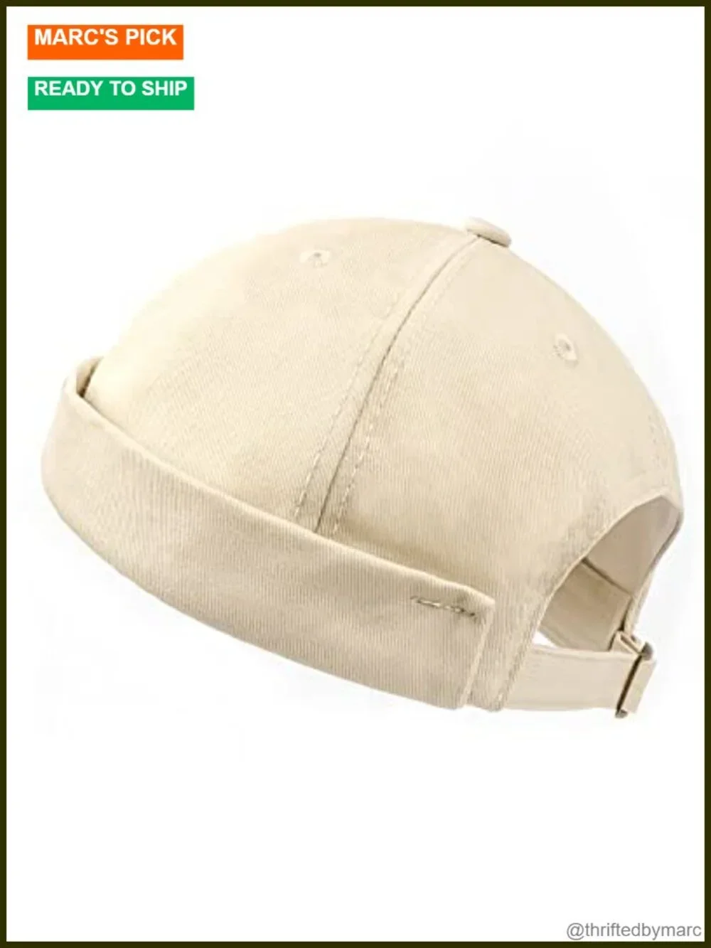 Oversize XXL Brimless Beanie Hat, Cotton Rolled Cuff Skull Cap, Adjustable No